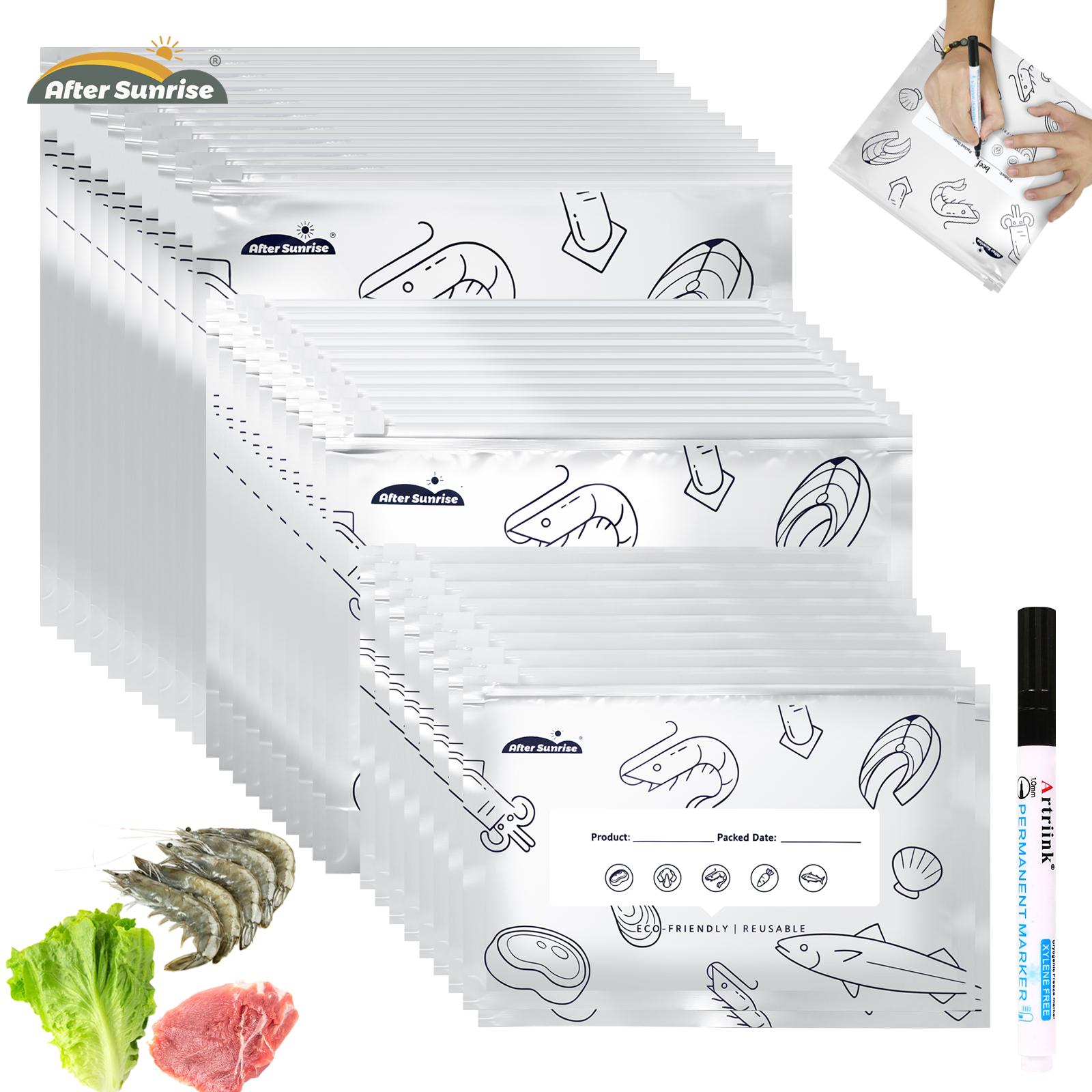 Food Storage Zipper Bags - 【Soğutulmuş Gıdalar】Yeniden Kullanılabilir Alüminyum Folyo Kapatılabilir