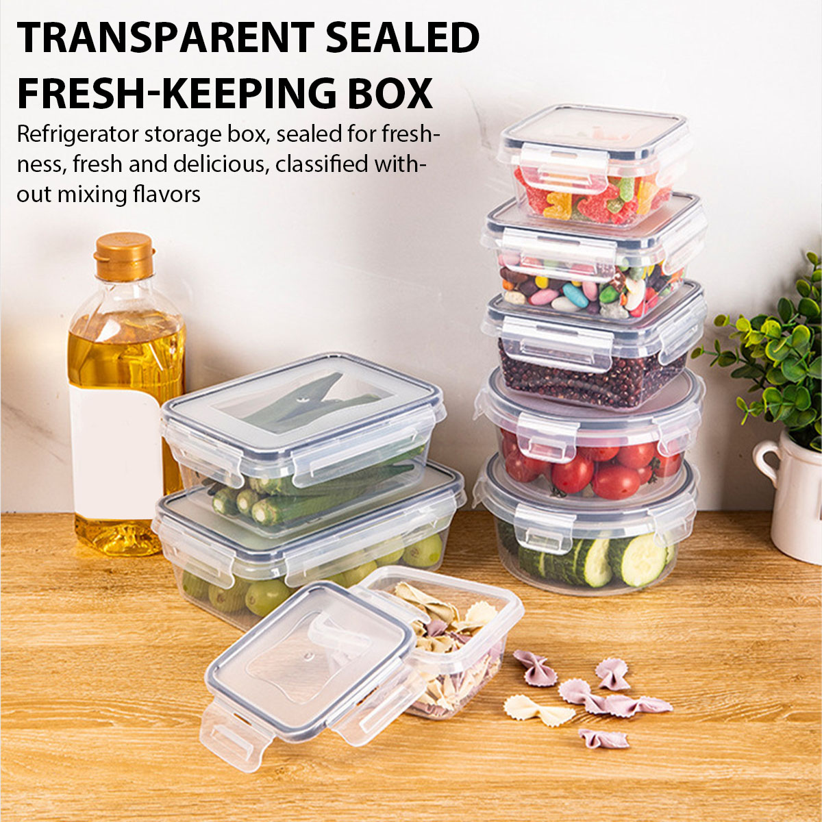 Food Storage Containers Plastic Box - 24'lü Gıda Saklama Kabı Seti Mutfak