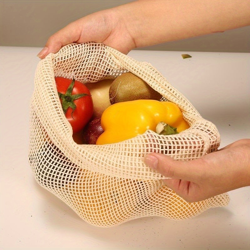 Produce Bag Reusable Mesh - 1 adet Pamuklu File Yeniden Kullanılabilir