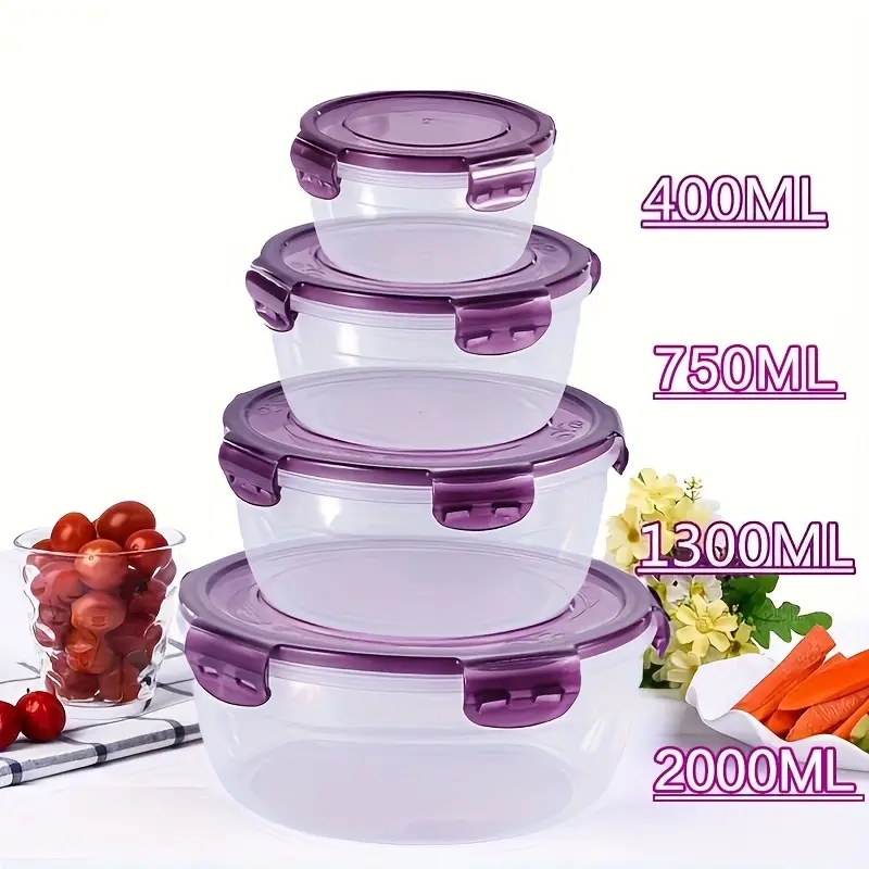 Food Storage Warehouse - 4 Plastik Gıda Saklama Kabı, Öğle