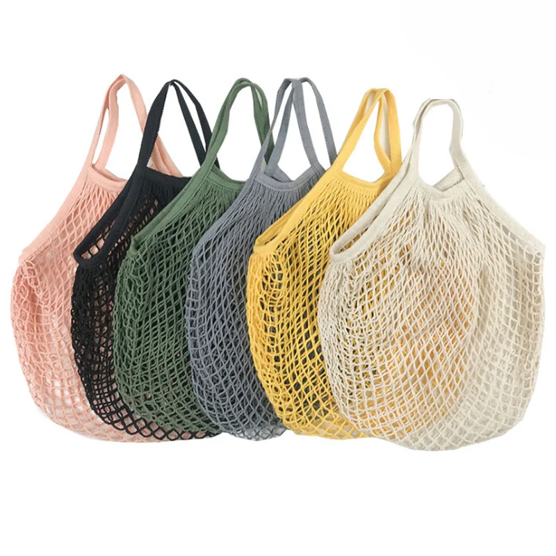 Produce Bag Reusable Mesh - Katlanabilir Pamuklu File Alışveriş Çantası Yeniden