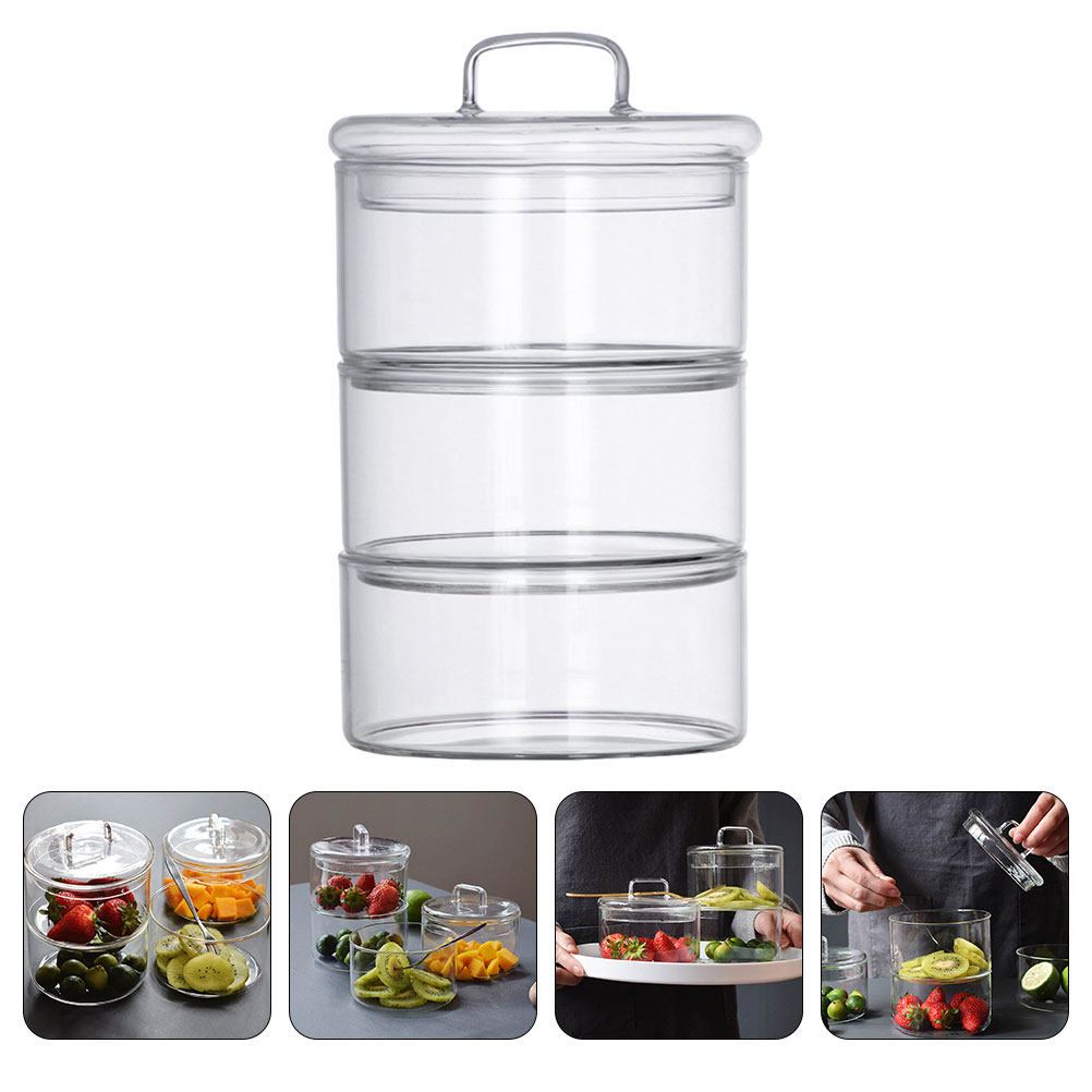 Food Storage Jars - 1 takım şeffaf cam saklama kabı