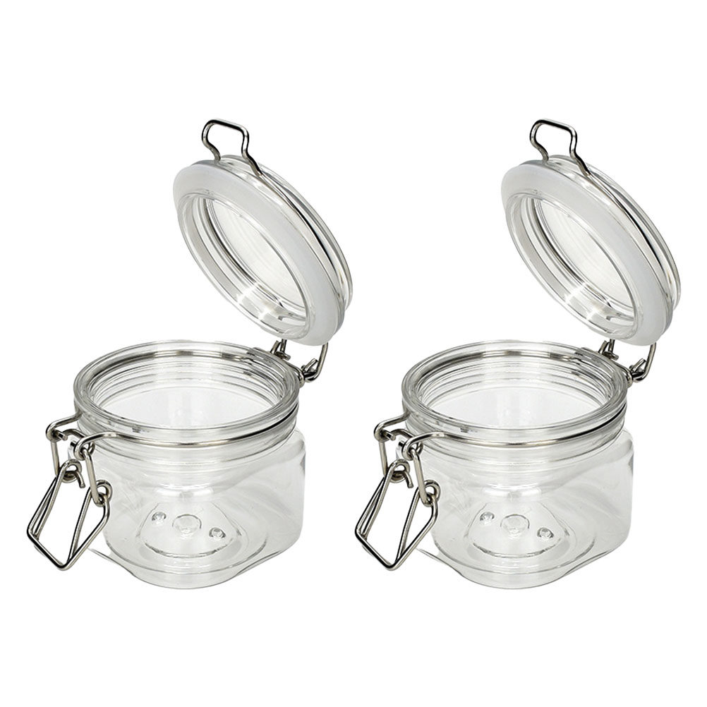 Food Storage Jars - 2 adet mühürlü saklama kavanozları şeffaf