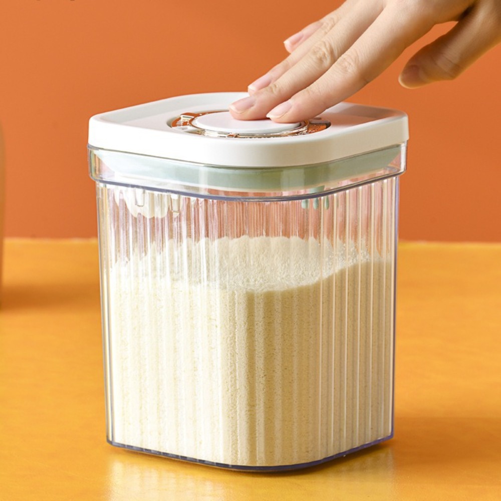 Airtight Cereal Jar - Şerit Desenli Süt Tozu Saklama Kutusu
