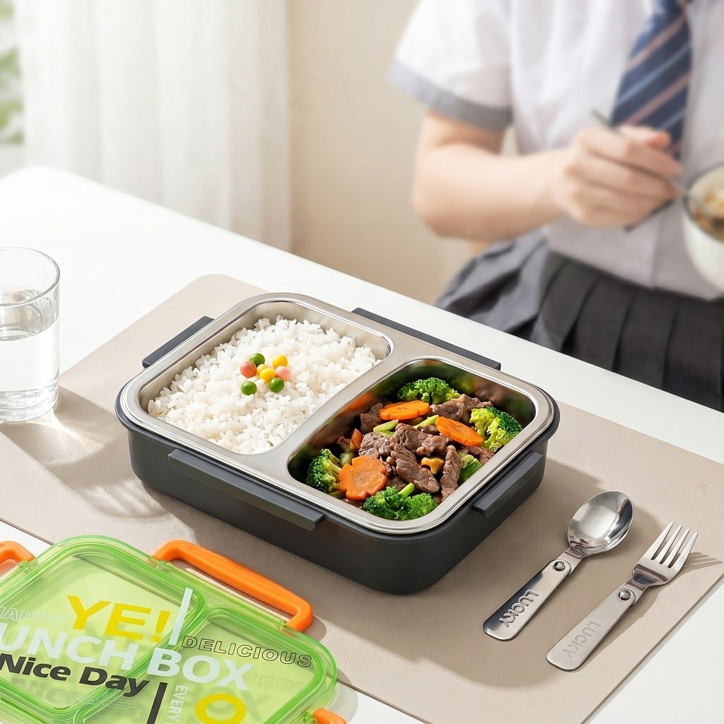 Food Storage Made Easy - Mikrodalgada Kullanılabilir 304 Paslanmaz Çelik Bento