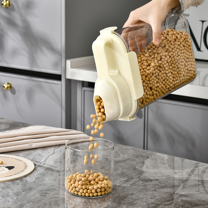 Airtight Cereal Jar - Mutfak Tahıl Saklama Kabı Plastik Mühürlü