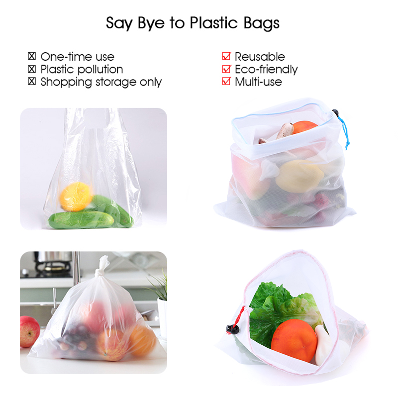 3/9/15 adet Yeniden Kullanılab - Produce Bag Reusable Mesh incelemesi ve fiyatı