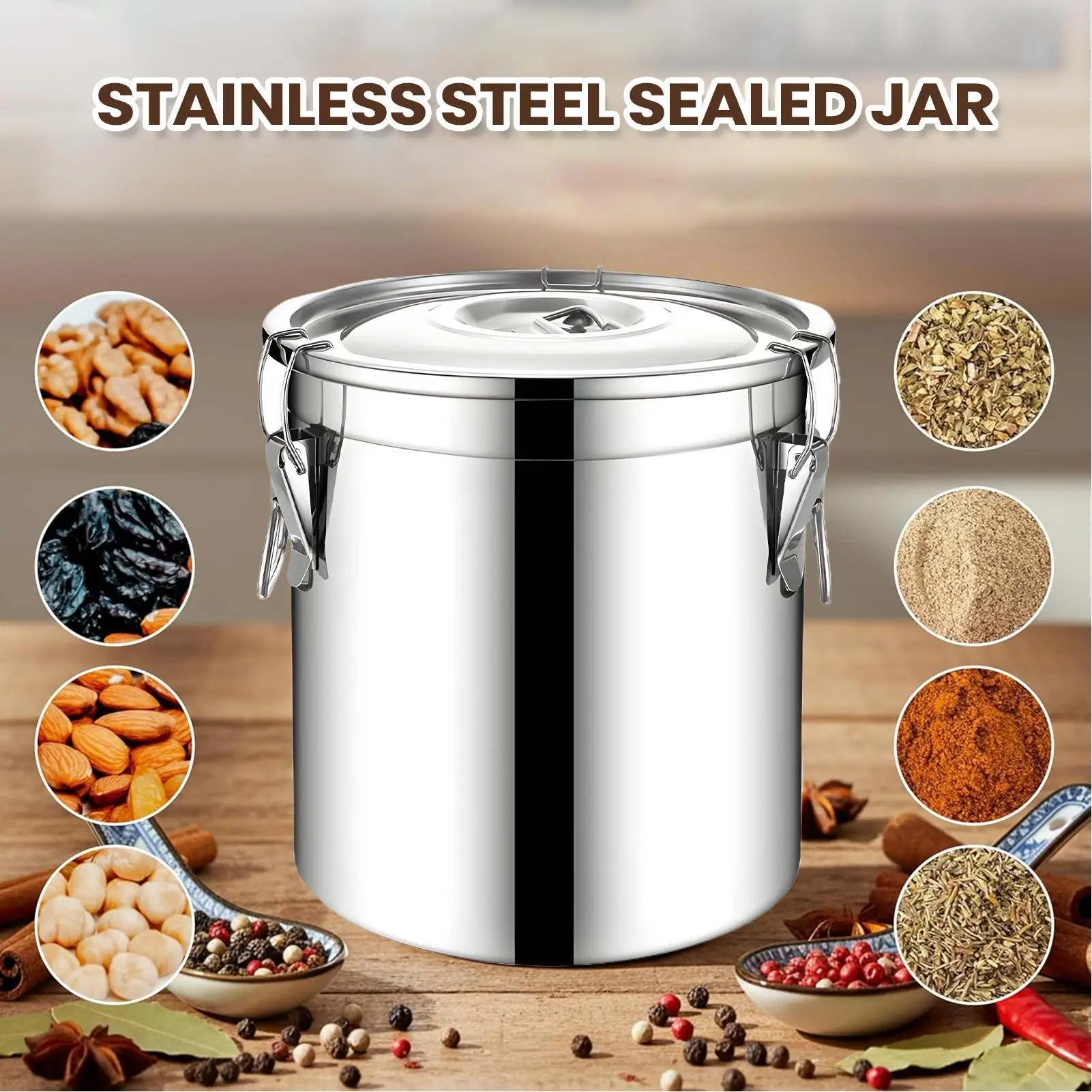 6L Paslanmaz Çelik Hava Geçirm - Airtight Cereal Jar incelemesi ve fiyatı