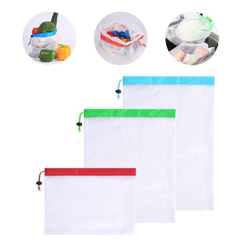 3 boyutları kullanımlık örgü ü - Produce Bag Reusable Mesh incelemesi ve fiyatı